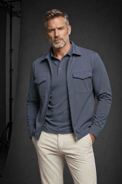 Mi-Piace travel overshirt blauw