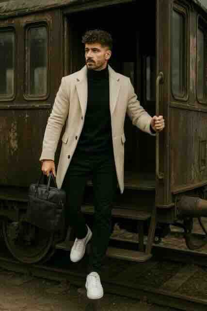 Man draagt North84 Travelpants Bonded travelbroek mannen in travelstof