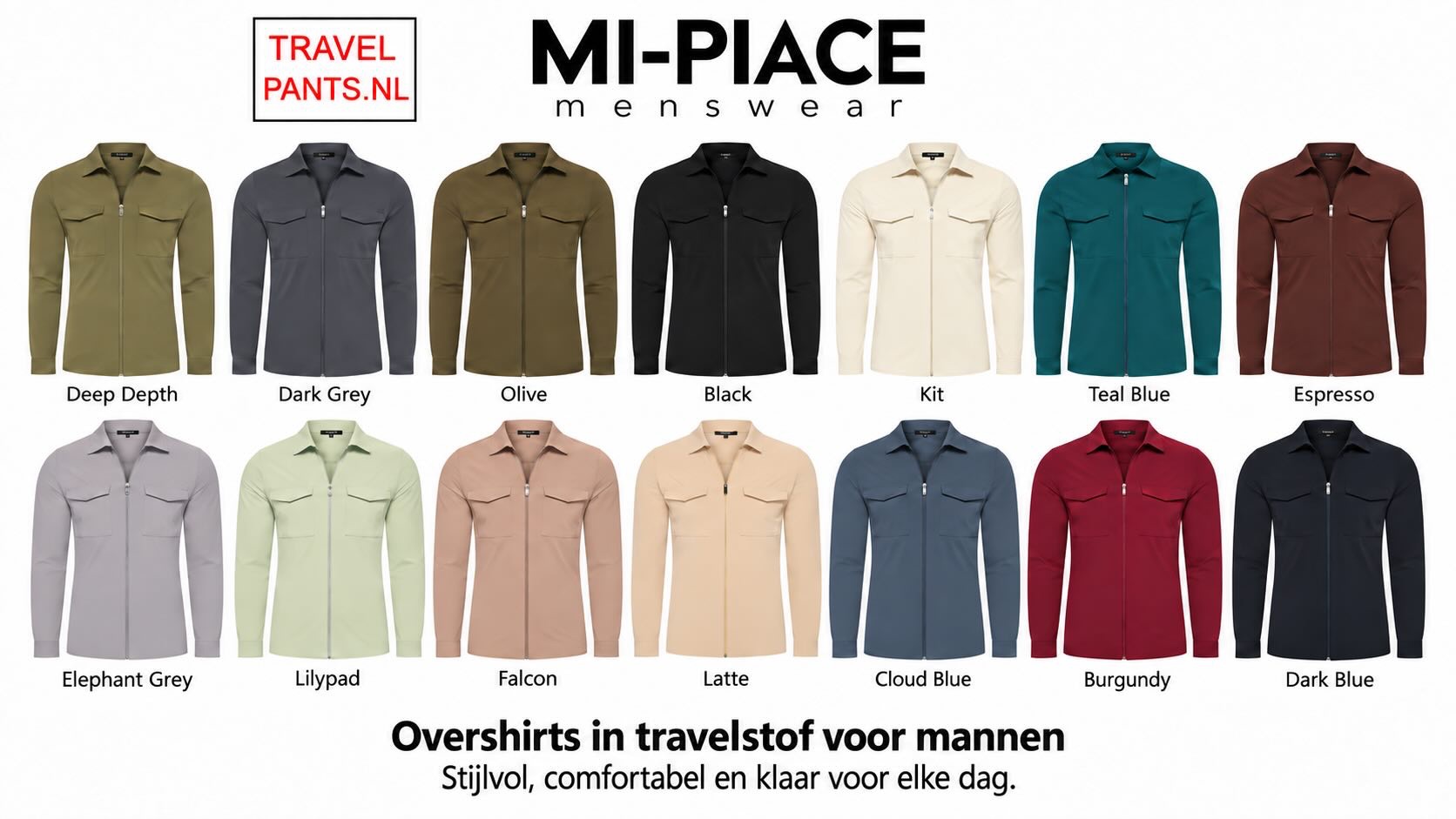 Mi Piaca mannen kleding van travelstof